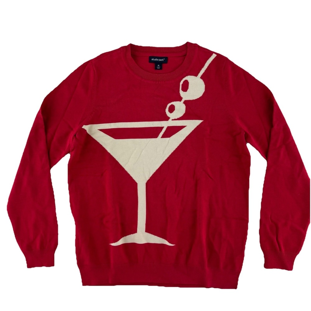 Studio Park X Alberti Popaj Martini Icon Sweater Womens Medium Red